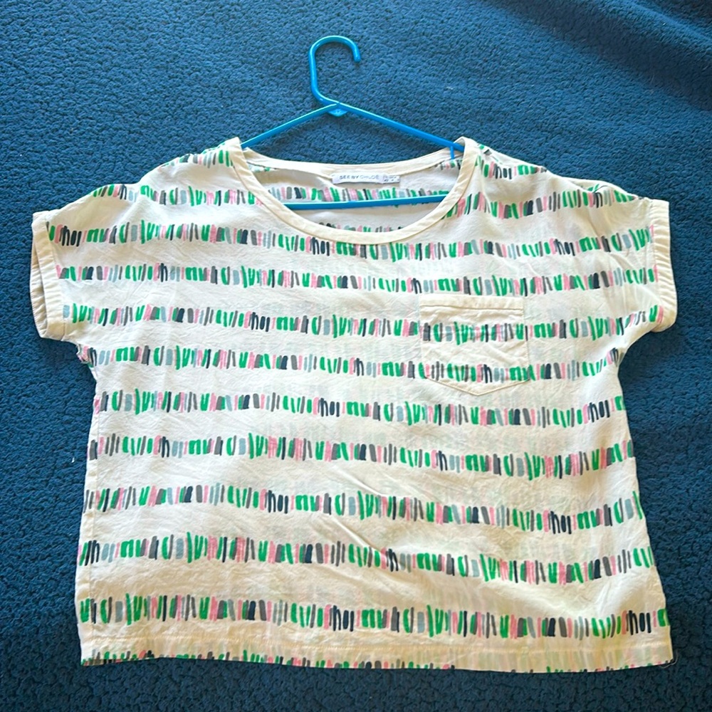 SEE By Chloe Silk graphic print top